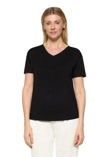 BETTY BARCLAY SO COSY Damen-T-Shirt schwarz mit Strasssteinen