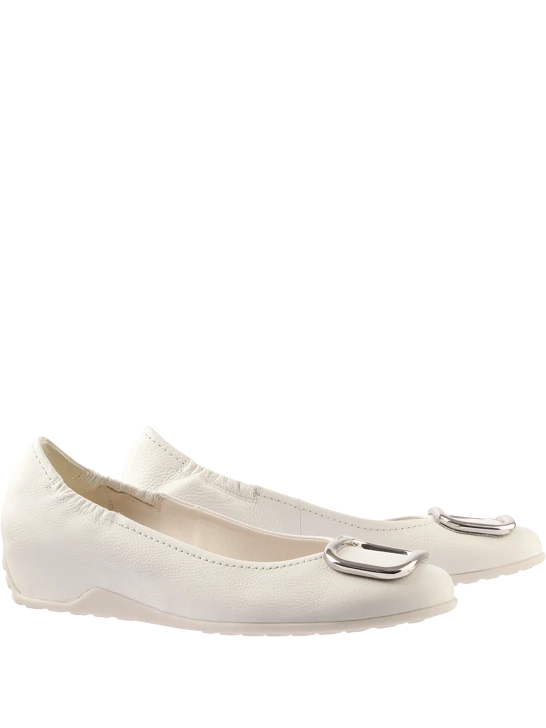 HOGL Damen Ballerinas auf Keil weiß