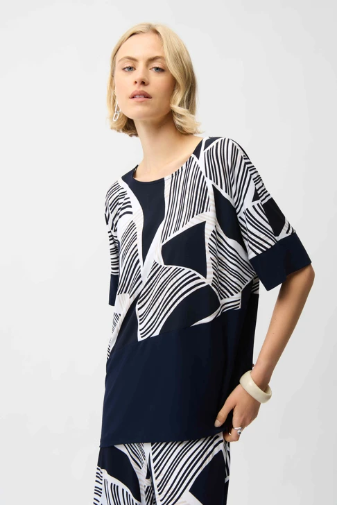 JOSEPH RIBKOFF Damen-Tunika dunkelblau mit Druck