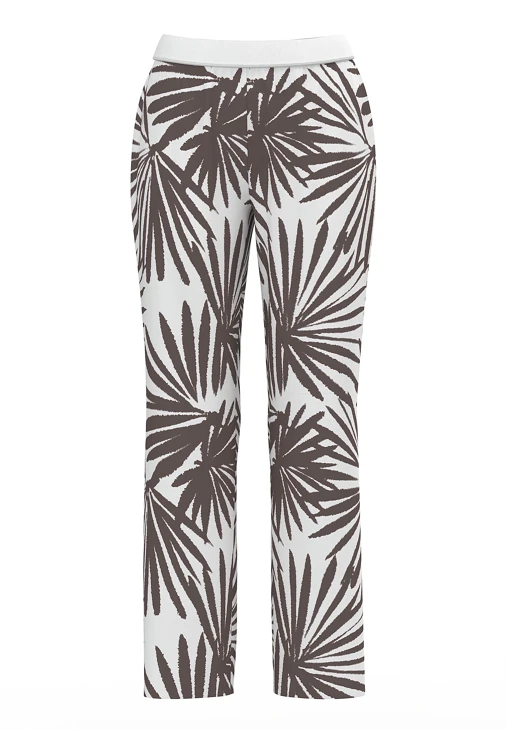 TUZZI ALOE THERE Damenhose weiß mit braunem Druck