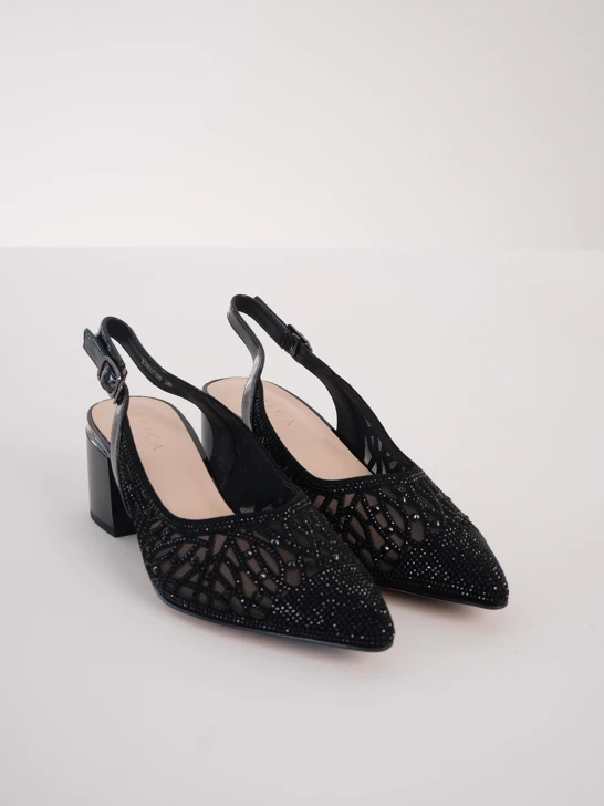 EPICA Damen Pumps schwarz mit Fersenriemen