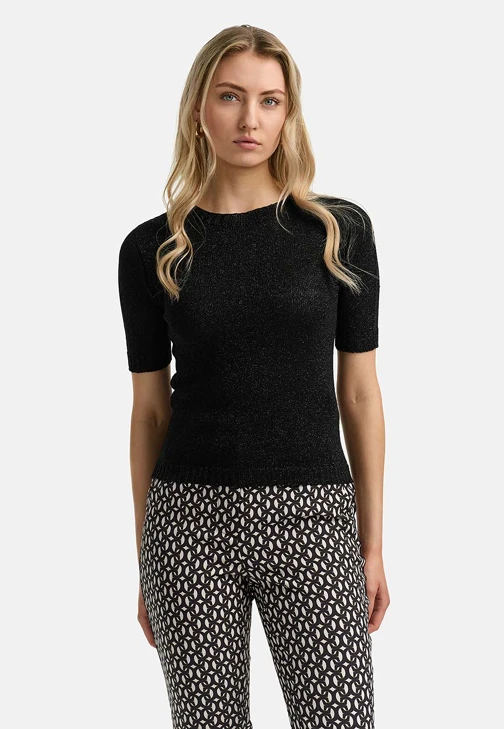CATNOIR Damen Pullover schwarz mit goldenem Lurex