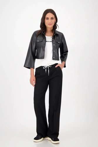 MONARI TOKYO Damenjacke schwarz Kunstleder kurz (3)