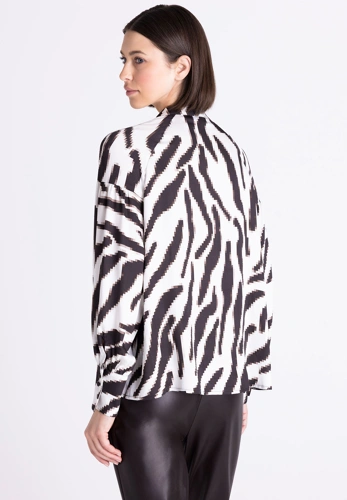 TUZZI CHOCOLATE Damenbluse mit abstraktem Zebra-Muster (1)
