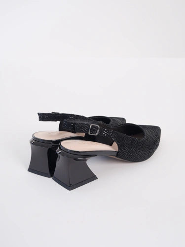 EPICA Damen Pumps schwarz mit Fersenriemen (1)