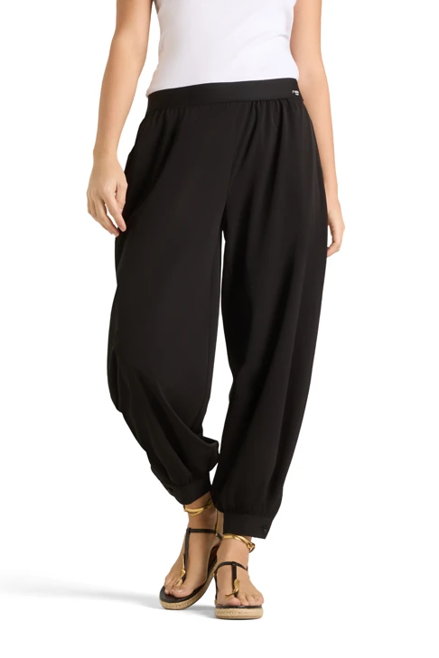 CAMBIO BLANCHE Damenhose schwarz Manschettenhose