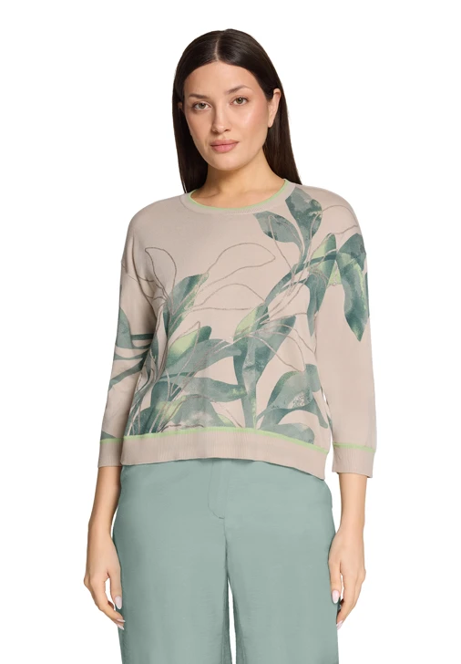 BETTY BARCLAY Damen Pullover beige mit Druck