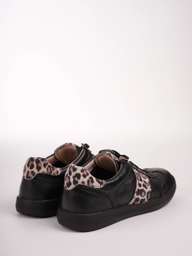 CAPRICE Damen Sneaker mit Tiermuster schwarz (1)