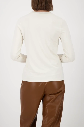 MONARI CIAO BELLA Damenshirt beige mit Strickkragen (1)
