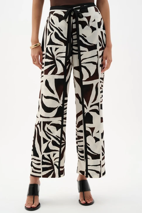 JOSEPH RIBKOFF Damenhose beige mit dunklem Druck