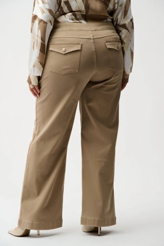 JOSEPH RIBKOFF Damenhose dunkelbeige weit (6)