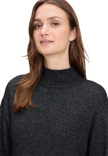 BETTY & CO Damen Pullover schwarz mit Lurex und Rollkragen (3)