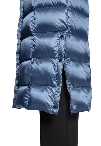 BETTY BARCLAY Damen-Steppmantel aus Staubfedern und Waschbärfell, blau (4)