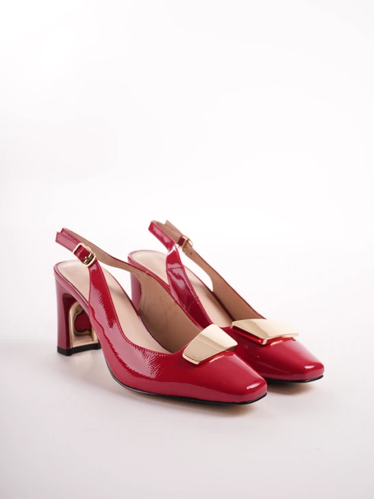 EPICA Damen rote Pumps mit Fersenriemen