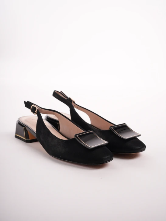 EPICA Damen Pumps schwarz mit niedrigem Absatz