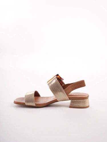 EPICA Damen Sandalen Gold niedriger Absatz mit Riemchen (3)