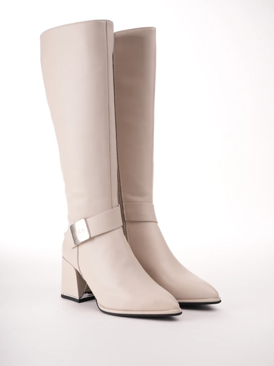 EPICA Damenstiefel aus hellbeigem Leder