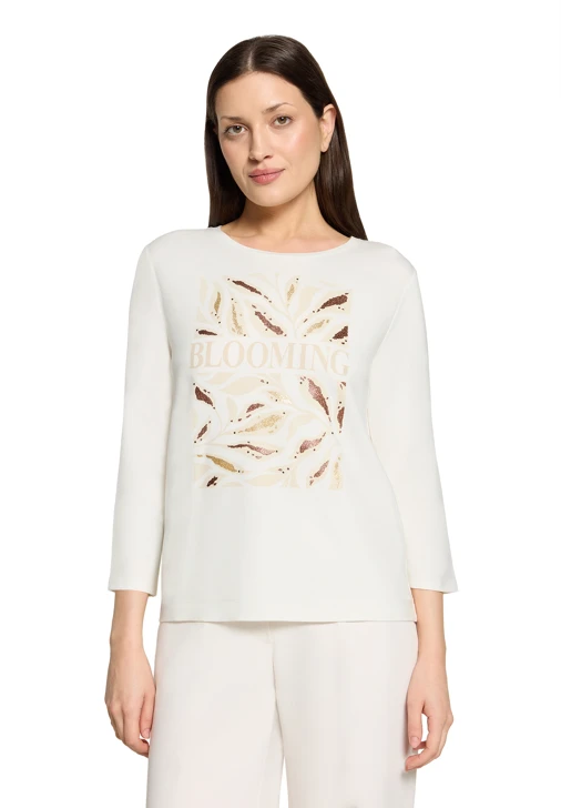 BETTY & CO Damen-T-Shirt, beige, mit Aufdruck