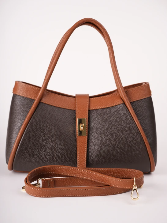 GROSSO BAG Damenhandtasche aus Leder, braun