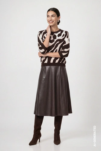 MONARI FASHION SHOW Damenpullover in Braun-Beige (4)