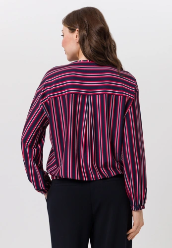 TUZZI RED EDITIO Damenbluse blau-rot mit Streifen (1)