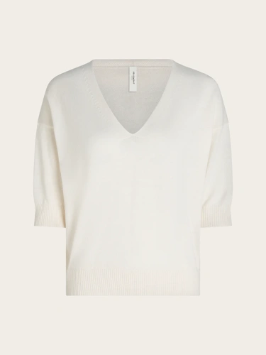 BEAUMONT TAYLOR Damen hellbeiger Pullover mit V-Ausschnitt (4)