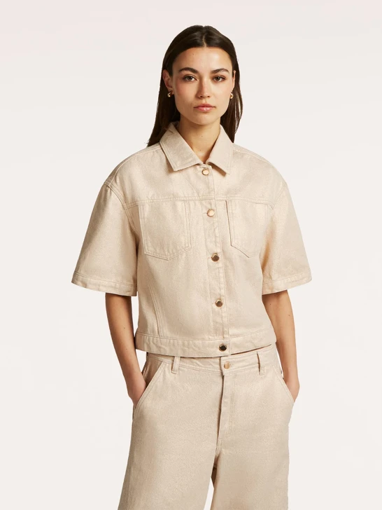 BEAUMONT MYA Damenjacke beige und gold kurzarm
