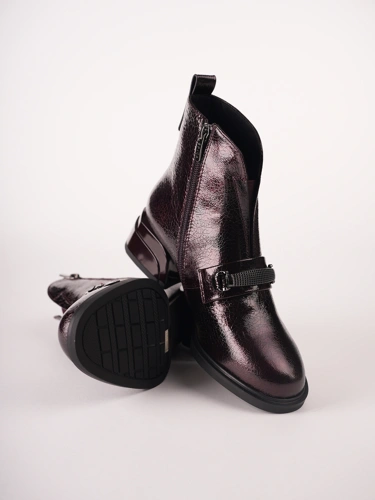 EPICA Damen-Stiefeletten aus burgunderrotem Lackleder (4)