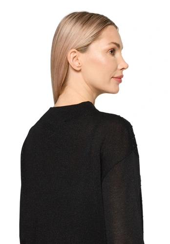 BETTY BARCLAY Damen Pullover schwarz mit Strasssteinen (4)