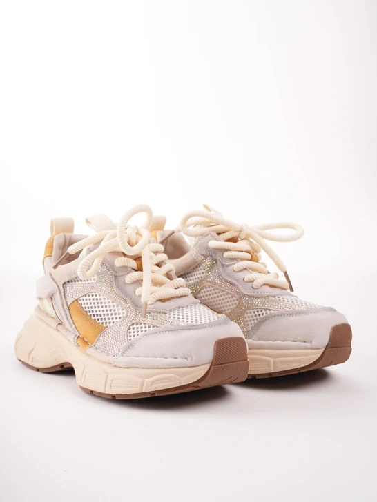 GRYXX beige-graue Damen-Sneakers mit fester Sohle