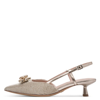 TAMARIS Damen Pumps ohne Absatz goldbeige (2)