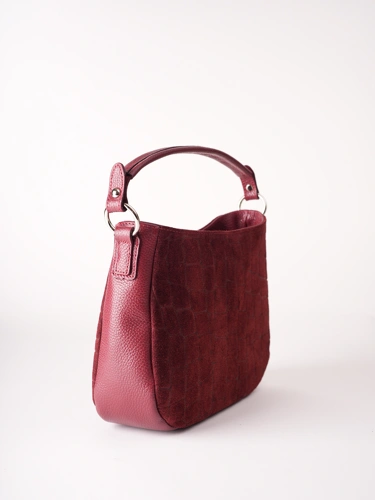 GROSSO BAG Damenhandtasche aus Leder, weinrot (1)