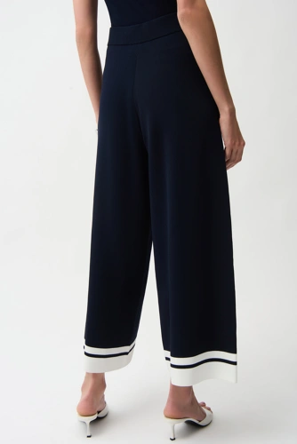 JOSEPH RIBKOFF Blaue Damenstrickhose mit Farbblöcken (1)