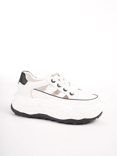 PASS Damen Turnschuhe weiß mit kontrastierender Sohle (2)