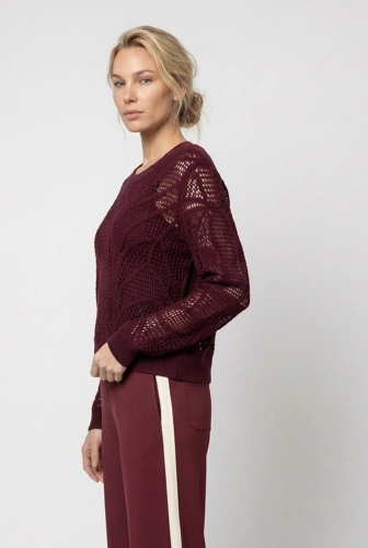 MONARI LEO & BORDEAUX Damenpullover in Weinrot (1)
