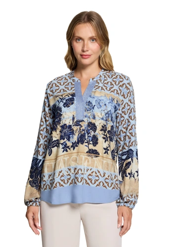 BETTY BARCLAY Damenbluse, beige-blau, mit Blumenmuster