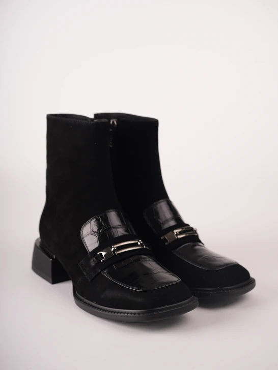 EPICA Damen-Stiefeletten aus schwarzem Wildleder