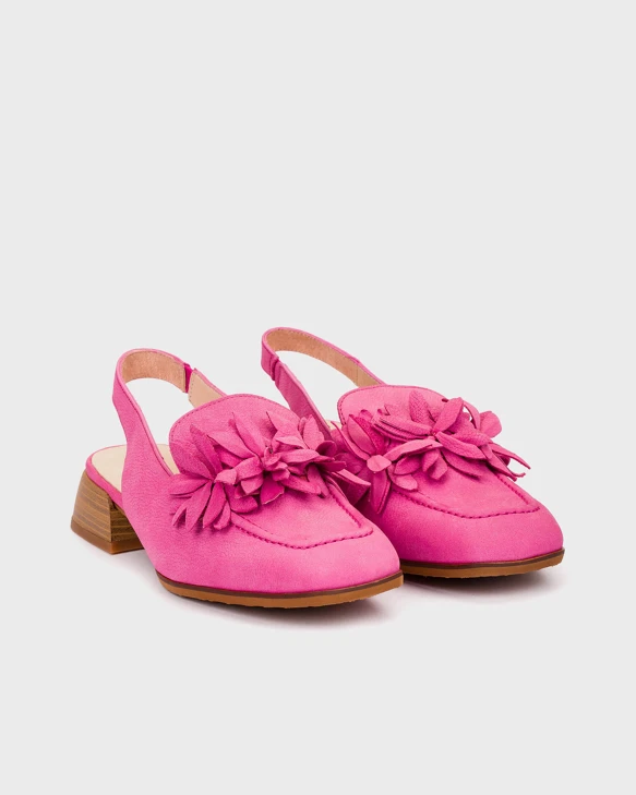WONDERS Damensandalen mit Blumenapplikation rosa