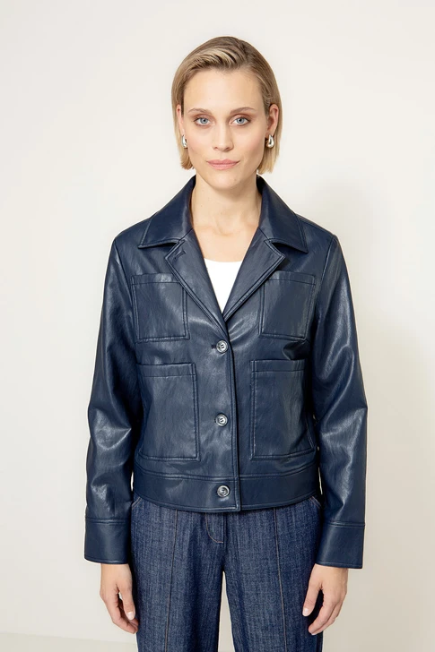 CATNOIR Damenjacke in Dunkelblau aus veganem Leder