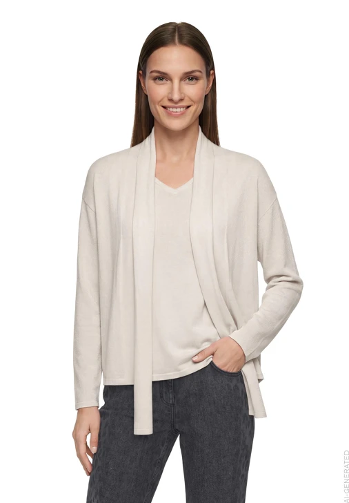 BETTY BARCLAY Damenpullover mit Kapuze, beige, mit Lurex