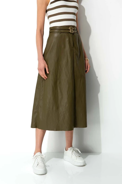 CATNOIR Damenrock khaki Leder