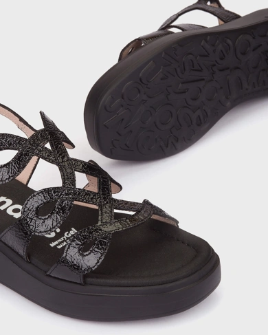 WONDERS HEAVEN schwarze Plateausandalen für Frauen (2)