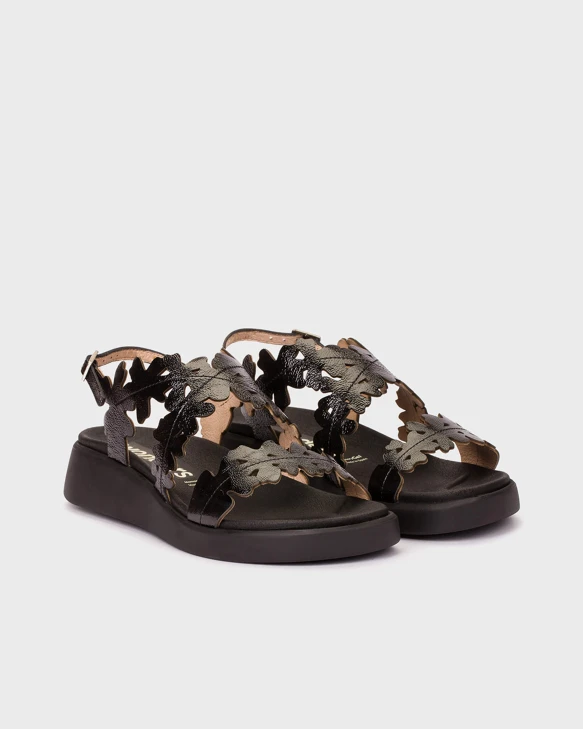 WONDERS Schwarze Plateausandalen für Frauen