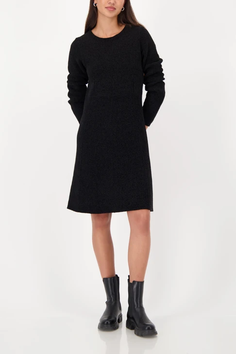MONARI FASHION CONTRASTS Damenkleid aus schwarzer Chenille