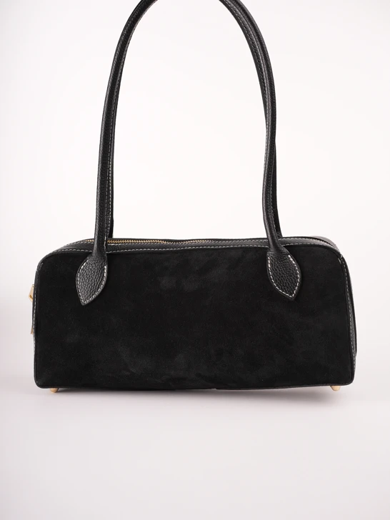 GROSSO BAG Damenhandtasche aus Leder, schwarz