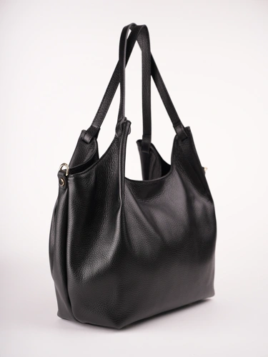 GROSSO BAG Damenhandtasche aus Leder, schwarz (2)