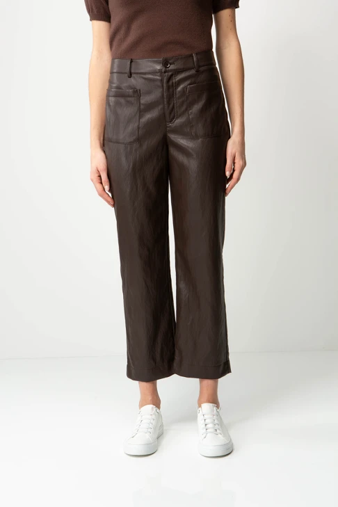 CATNOIR Damenhose aus veganem Leder in Braun