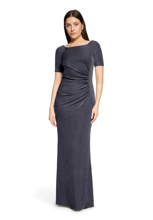 VERA MONT Damen Gesellschaftskleid blau und silber