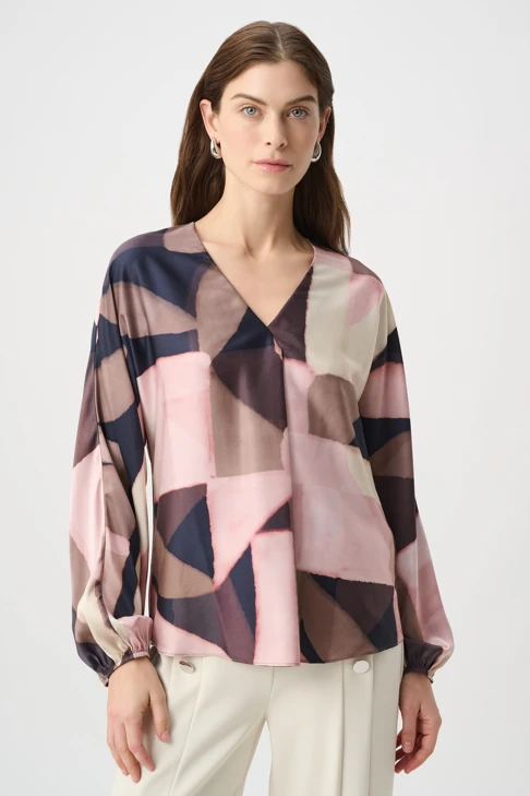 JOSEPH RIBKOFF Damenbluse, braun-rosa, mehrfarbig