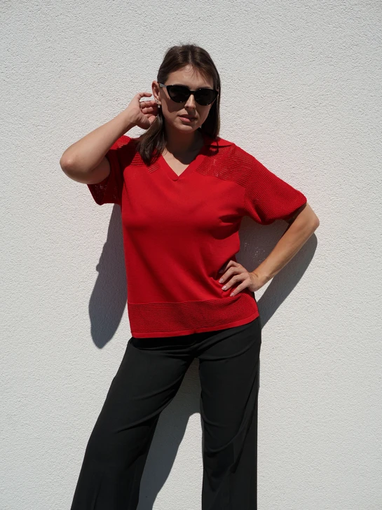 JOSEPH RIBKOFF Damen Pullover rot